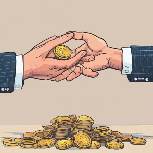 A person reluctantly handing over gold coins to a tax collector, symbolizing the upfront tax payment in a Roth 401(k). Discussing disadvantages of this retirement savings option.