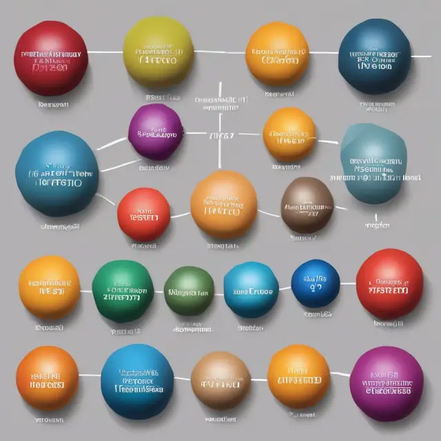 Ten colorful spheres labeled with categories, representing RPI components (Food, Housing, etc.) and their respective percentages