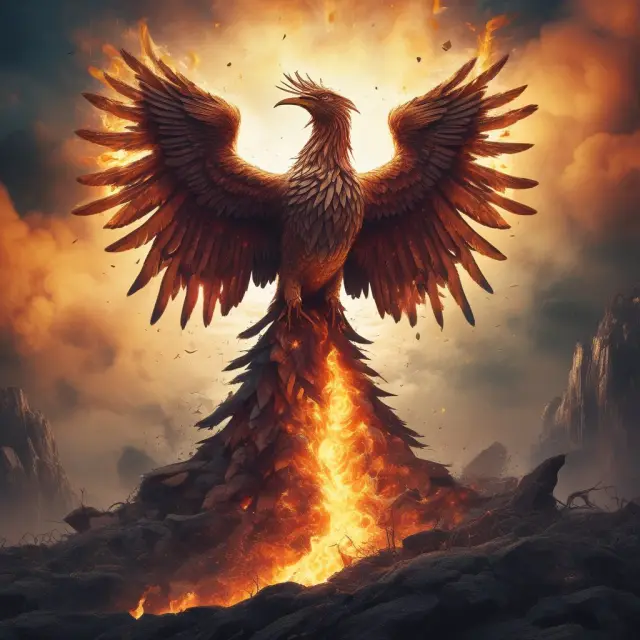 Phoenix representing a successful reverse triangular merger with tax-free reorganization, symbolizing the continuity of business enterprise and interest.