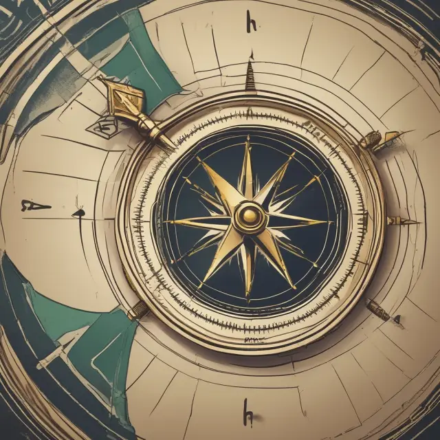 Golden compass guided by the Rule of 70 to navigate investment waters and identify profitable opportunities