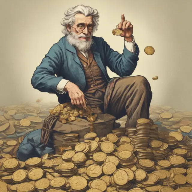 A saver juggling golden coins, representing the 10-15% guideline for retirement savings.