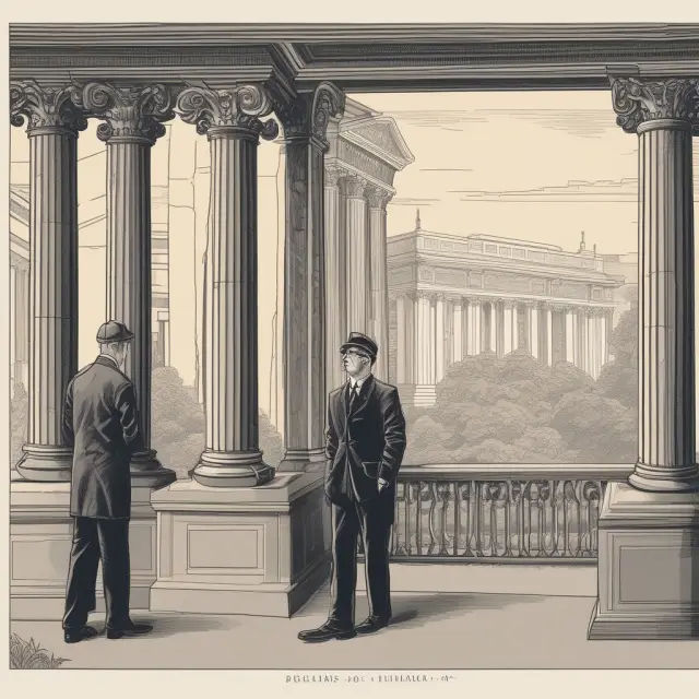 Five pillars symbolizing the key conditions for selling Rule 144 securities: Adequate Public Information, Holding Periods, Brokerage Conditions, No Affiliate Sales, and Restricted Security Resale.