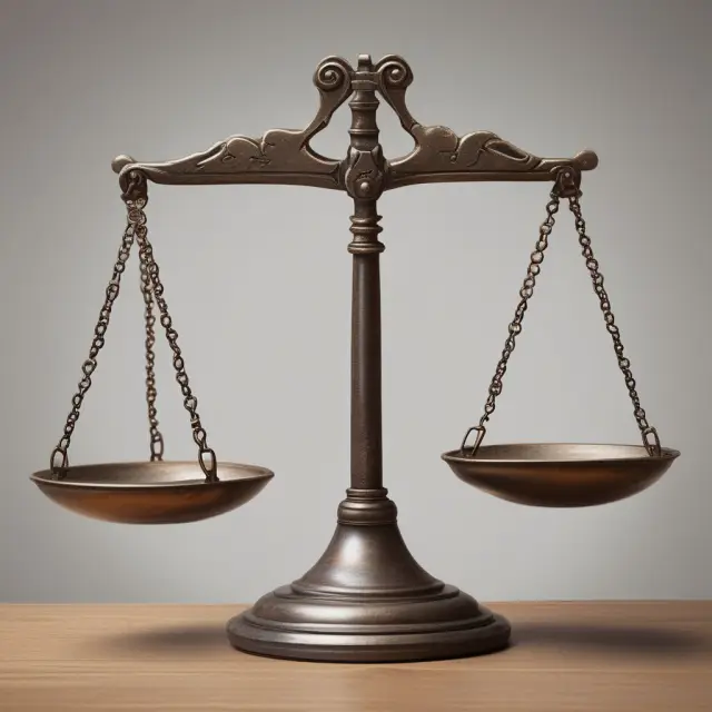 Two scales in balance, one labeled 