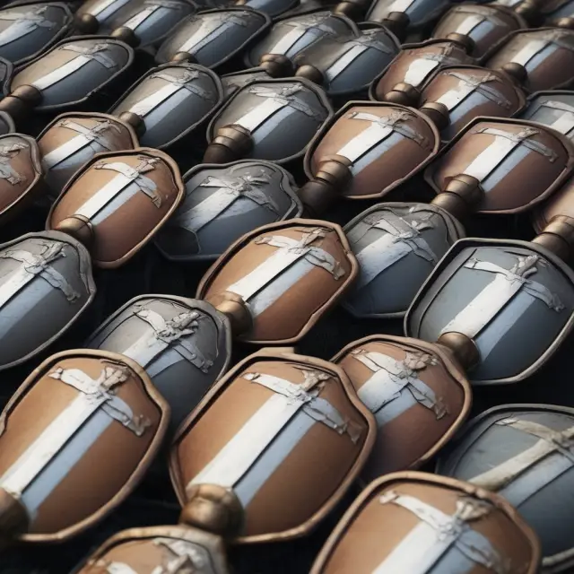 A stack of shields and swords forms a barrier to protect against future insurance claims for D&O, Fiduciary Liability, E&O, & EPL policies.