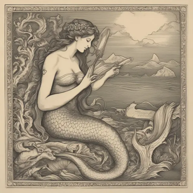 Mermaid holding scrolls of real-life runoff insurance examples, symbolizing protection and financial security