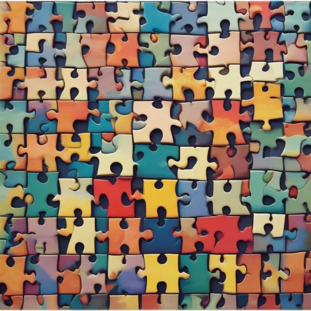 Visualizing the Russell 2000 Index: A metaphorical puzzle of small-cap stocks with various sectors, illustrating its diverse representation