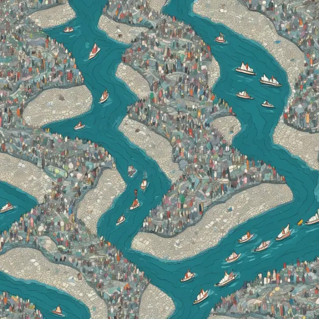 Image: A fluid mosaic of 3000 interconnected, shifting shapes representing companies, signifying the Russell 3000 Index