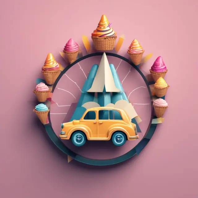 Graphic representation of ice cream sales transforming into automobile sales using Seasonally Adjusted Annual Rates (SAAR) for accurate trend comparison