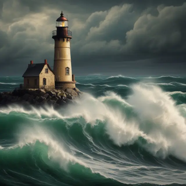 A lighthouse symbolizes safe haven while a legal anchor represents the concept of safe harbor provisions in finance and investment