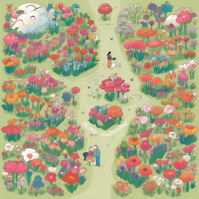 Image of a lush garden filled with various flowers representing retail, B2B, bartering, consignment, intellectual property, franchise, auction, and real estate sales blooming in harmony