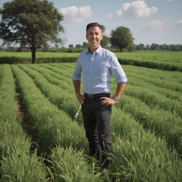 An image of a finance magnate sowing seeds in a flourishing garden representing the generation and growth of sales leads through various marketing strategies.