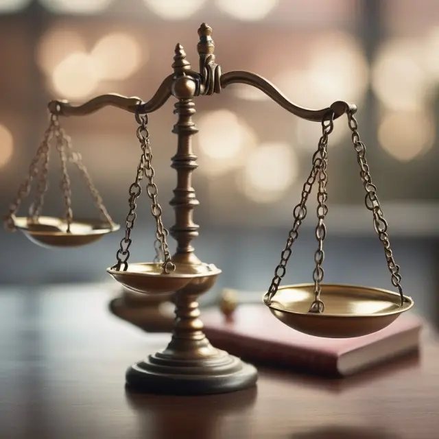 Justice scales balanced with liquidated damages and termination clauses, symbolizing protection against risks in a sales agreement.