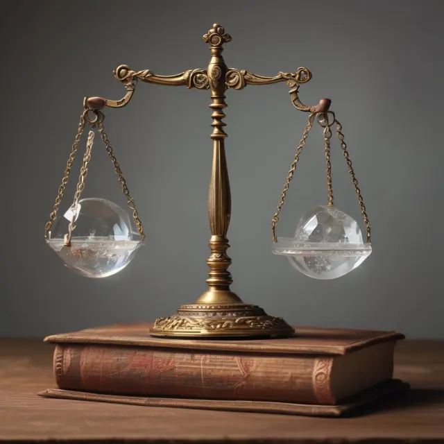 Scale with a book (historical data) and a crystal ball (future estimate), depicting the challenge of determining accurate salvage values
