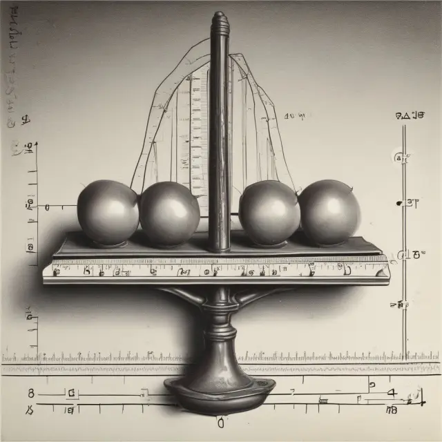 Visualizing Standard Deviation (peas) and Sampling Distribution (scale & ruler), illustrating their relationship through the concept of Standard Error.