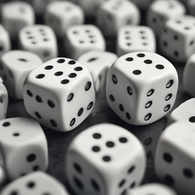 Two dice with imbalanced faces symbolize sampling errors in finance, affecting accurate consumer analysis