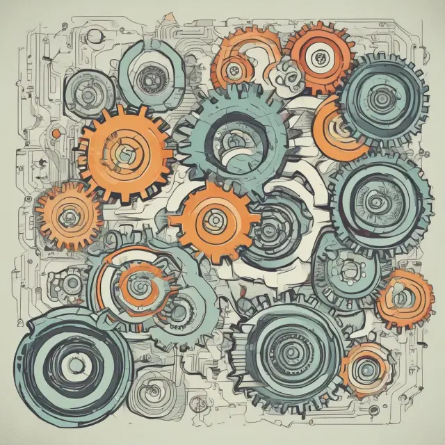 Gears symbolizing production and consumption interlocking, illustrating the economic implications of Say