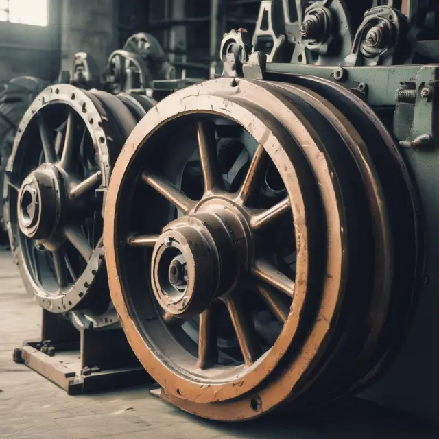 A government cog interacting with industrial wheels, emphasizing the importance of production in accordance with Say