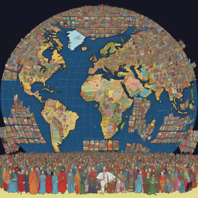 Countries forming a global economy tapestry based on comparative advantage in production