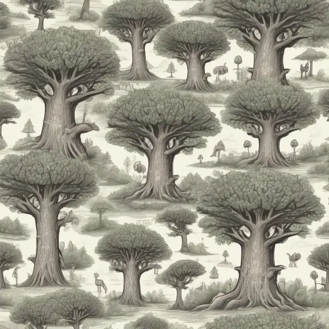 Microsoft, Google, and Amazon represented as towering trees with deep-rooted innovations, symbolizing their scalability and market dominance