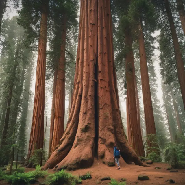 A seedling transforms into a giant Sequoia tree, representing the growth and scaling challenges businesses face while managing risks