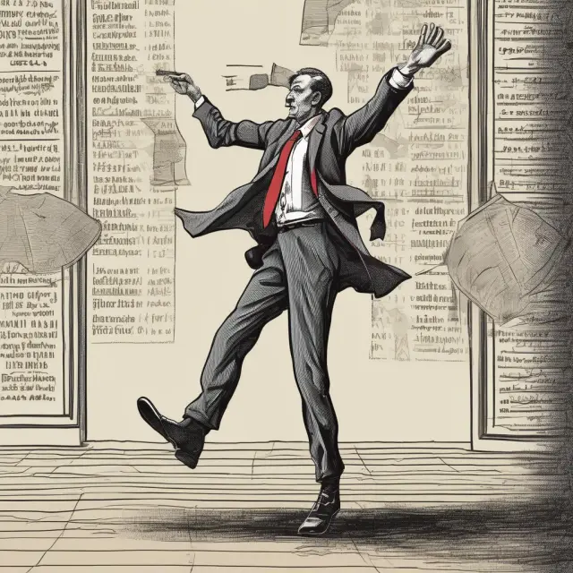 A scalper elegantly navigating market waves, balancing quick trades for profits