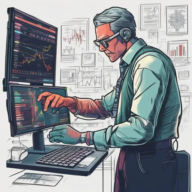 Four colorful trading platforms - Interactive Brokers, TD Ameritrade, E*TRADE, and Robinhood - form a dynamic ecosystem for scalpers.