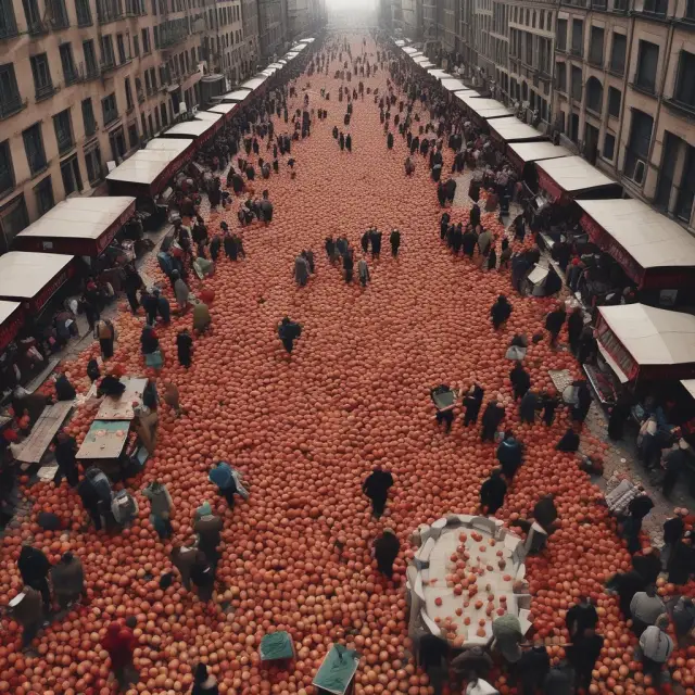 Apples represent goods in a crowded marketplace, reflecting scarcity and market response.