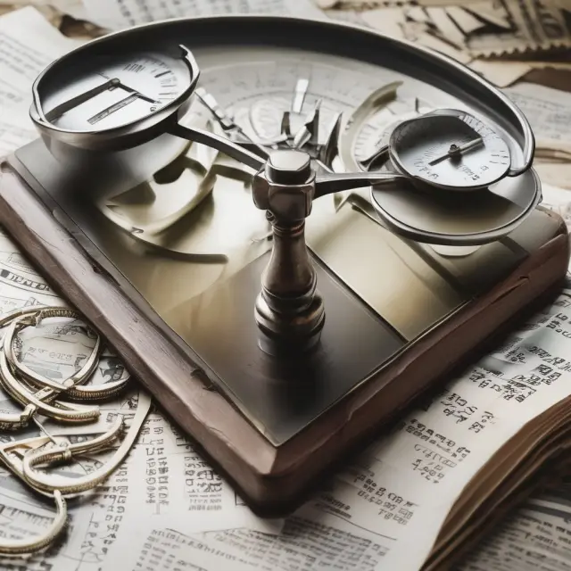 A taxpayer deciding between standard deduction and itemizing on Schedule A, symbolized by a scale with one side filled with various eligible deductions.