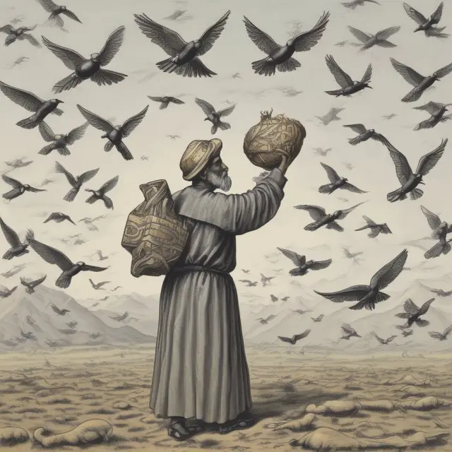 An ancient regulator releasing birds symbolizing securities from control, representing the pre-SEBI era.