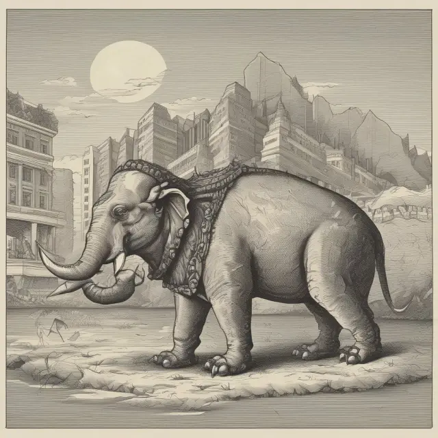 An image depicting the transition from CCI (an ancient guardian) to SEBI (a modern financial fortress), illustrating regulatory growth and transformation.