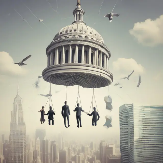 Underwriter balancing a scale, managing IPO fees for syndicate members and issuer success