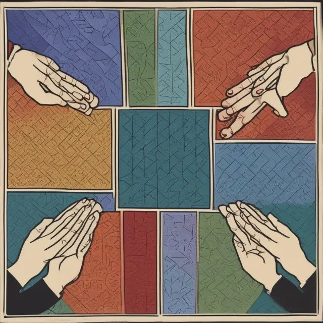 A metaphorical image depicting five hands crafting a securities regulation tapestry, symbolizing the roles and responsibilities of SEC