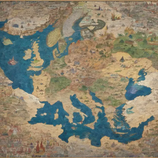 Vibrant mosaic of Eastern European and Asian landscapes symbolizing diverse second world countries transitioning towards economic growth