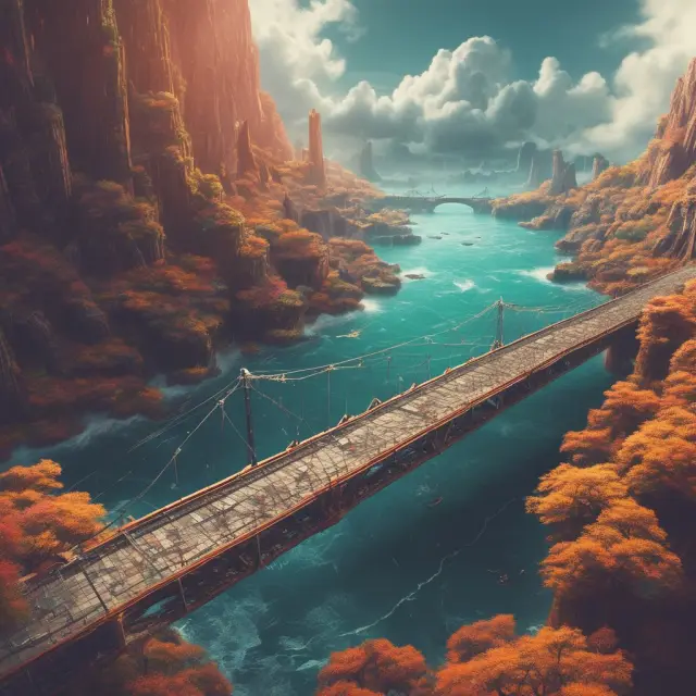 An investor on a bridge between first world (stability) and third world (instability), balancing while considering potential opportunities in second world countries.