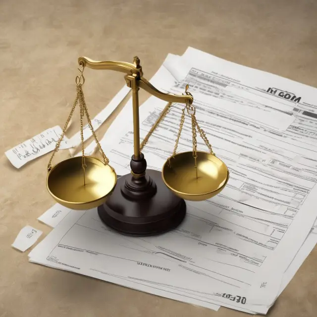 Golden scale with IRS Form 1040 tipping towards one side, representing the significance of grasping tax recapture under Section 1245