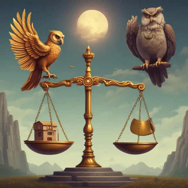 Investor weighs Section 1250 tax consequences against real estate profits. Phoenix symbolizes gains, while owl represents taxes.