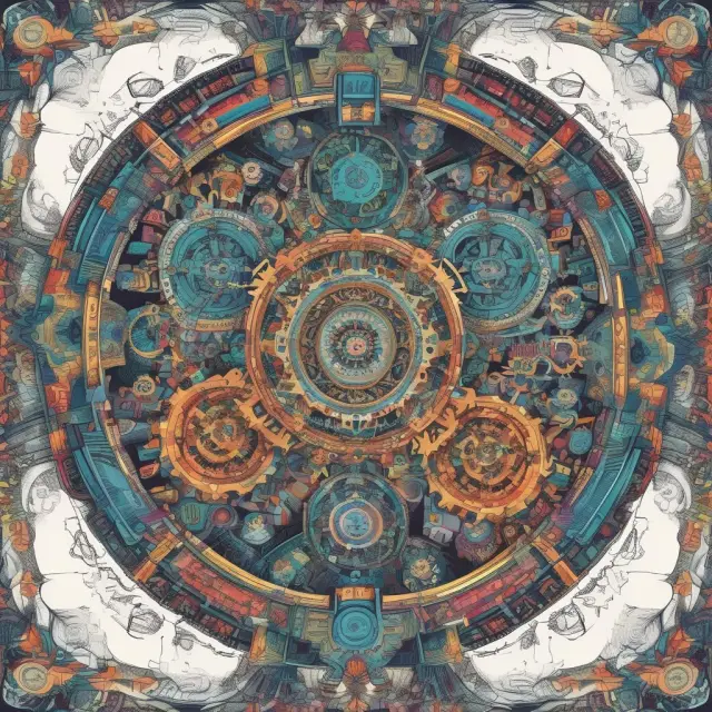 A vibrant kaleidoscope of gears representing the diverse sub-sectors within the tertiary sector, essential for businesses and consumers to function effectively.