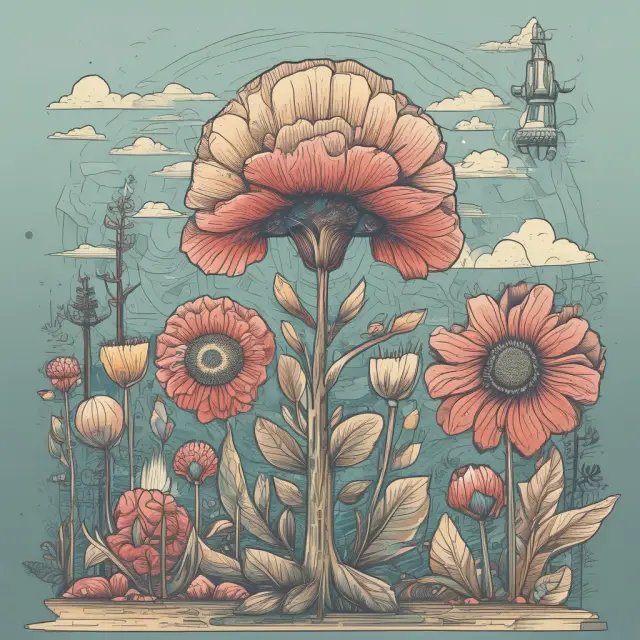 A vibrant garden filled with blossoming flowers symbolizing the quaternary sector