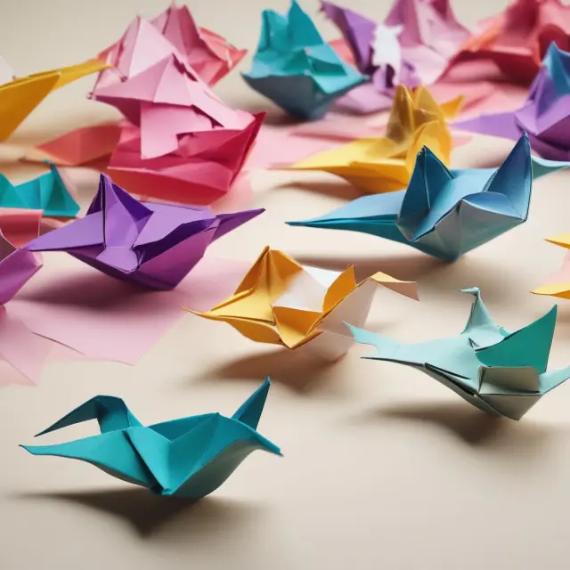 An origami artist transforms financial assets into tradable securities, symbolizing the process of securitization