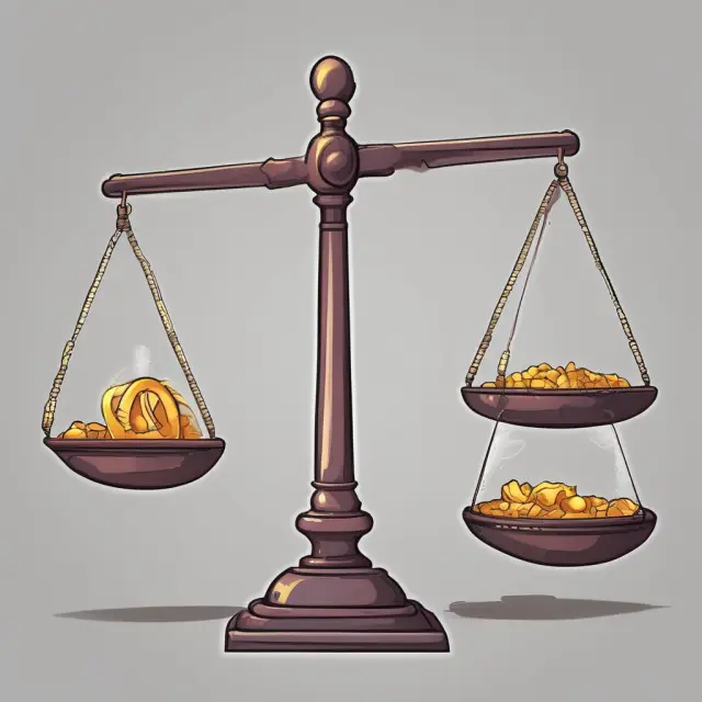 Balanced scales representing SEC yield components: interest, dividends, and market value