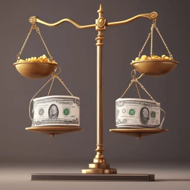 An investor weighing SEC Yield advantages against limitations, symbolizing transparency, comparability, consistency versus short-term perspective, taxes, and volatility.