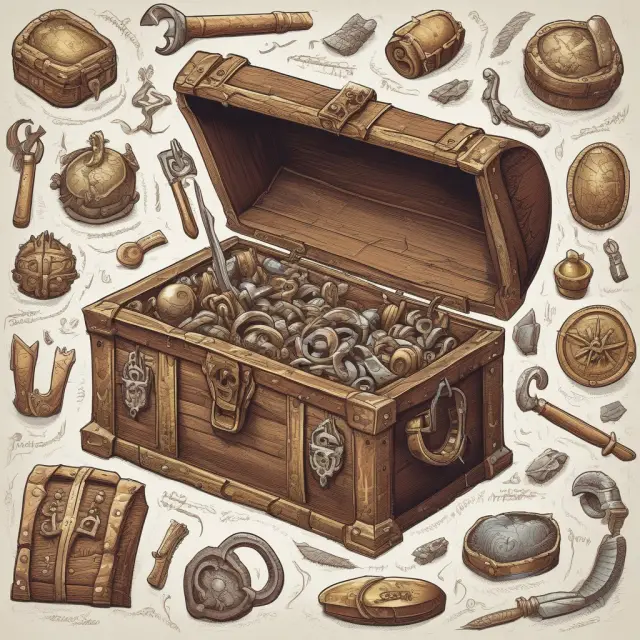 An open treasure chest revealing a diverse range of investment options and resources for establishing a Self-Directed IRA.