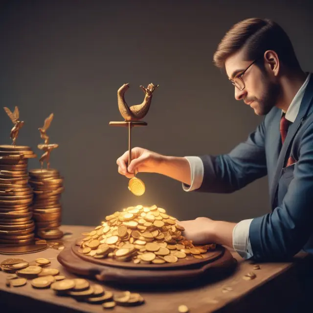 An investor examines gold coins representing contributions to their Self-Directed IRA while considering RMDs, taxes, and various account types