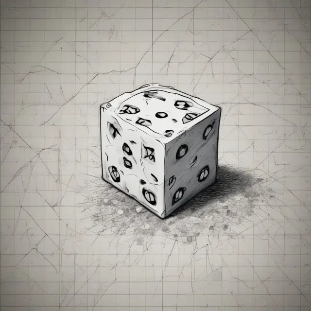 Image depicts a dice with monthly labels and a turbulent sea of stock market graphs, highlighting the uncertainty of seasonality-based investment strategies.