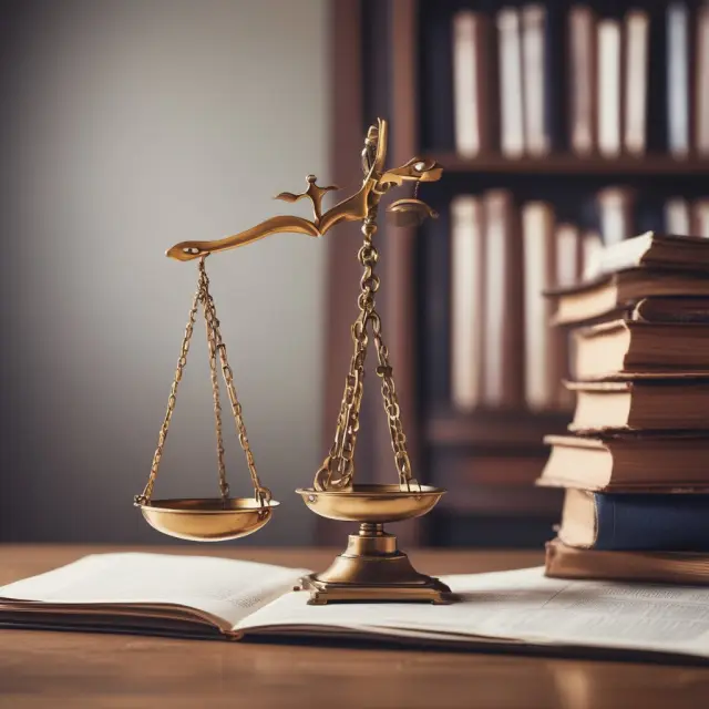 Scales of justice balanced by lawyers drafting contracts for seller financing, emphasizing legal compliance