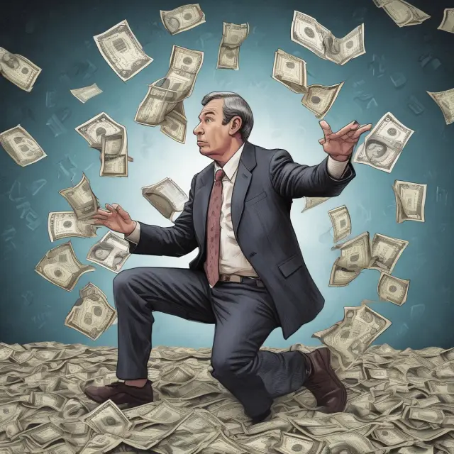 Market maker managing currencies, stocks, and bonds in a complex financial maze. Enhances SEO for 