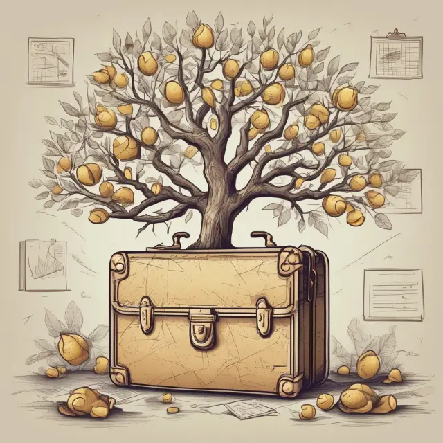 An image of a tree adorned with SEP acorns growing from a briefcase, representing the employer contribution process in SEPs