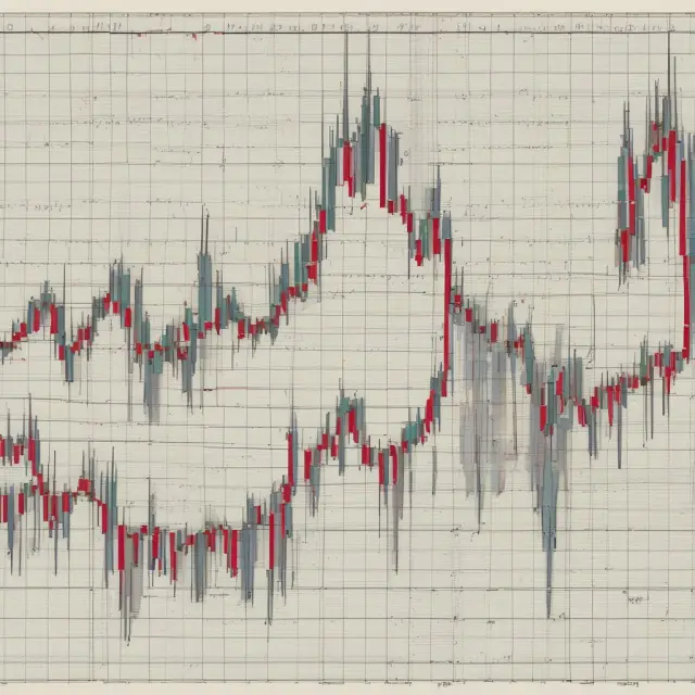 Two overlapping stock charts showcasing past and future values interconnected through serial correlation.