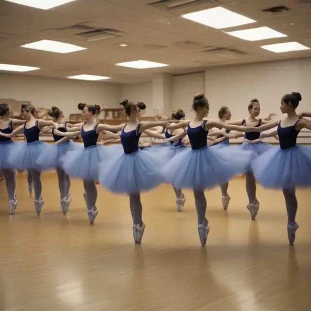 A ballet performance with dancers representing the functions of Order Entry, Routing, Execution, Booking, Settlement, and Trade Review in securities trading.