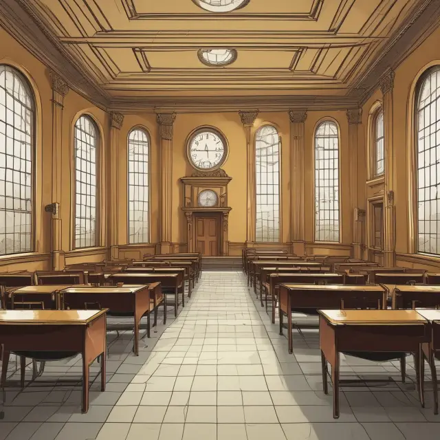 Candidates studying in an exam hall as golden clocks tick away, emphasizing time constraints for the Series 3 exam.